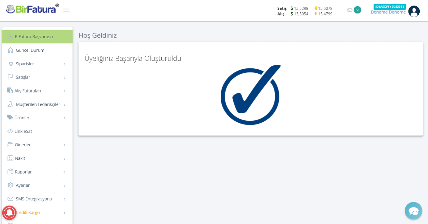 Birfatura Üyelik Onay