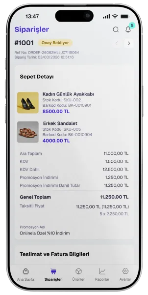 ideasoft panel sipariş listesi ekranı